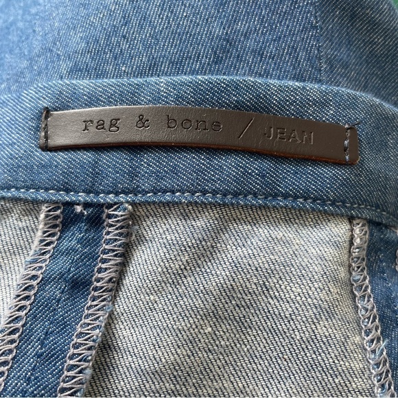 Rag & Bone/Jean Suki Rinse Blue Denim A-line Reversible Mini Skirt EUC Size 26 - Picture 9 of 12